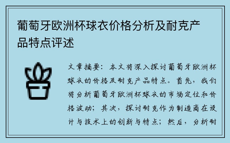 葡萄牙欧洲杯球衣价格分析及耐克产品特点评述
